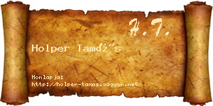 Holper Tamás névjegykártya